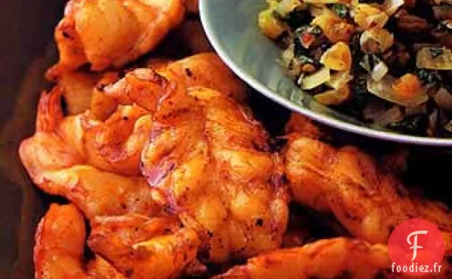 Crevettes Grillées façon Tandoori avec Chutney à la Menthe