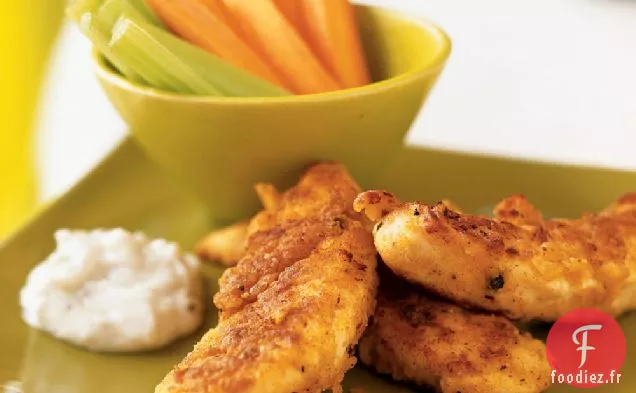 Lanières de Poulet avec Vinaigrette au Fromage Bleu