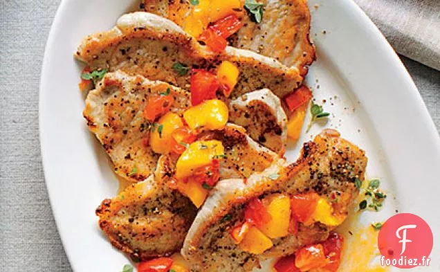 Grillades de Porc à la Gelée de Poivre - Sauce Pêche