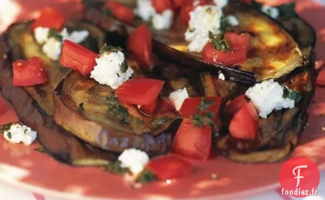 Aubergine Grillée À La Tomate, Ricotta Et Pesto