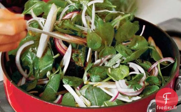 Salade D'Endives Aux Épinards Et Vinaigrette Tiède