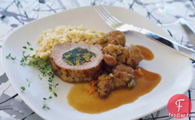 Longe de Veau Farcie aux Légumes et Ris de Veau