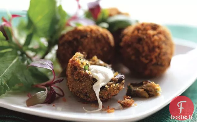Beignets D'Aubergines Croustillants À La Mozzarella Fumée