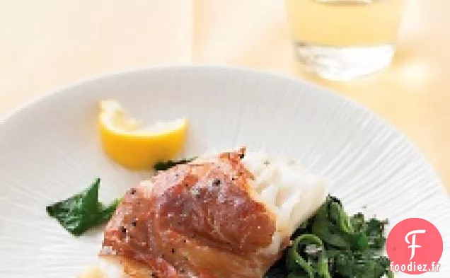 Morue Enveloppée De Prosciutto Aux Épinards Citronnés