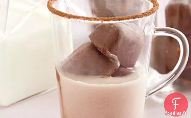 Lait avec Glaçons Au Chocolat Chaud