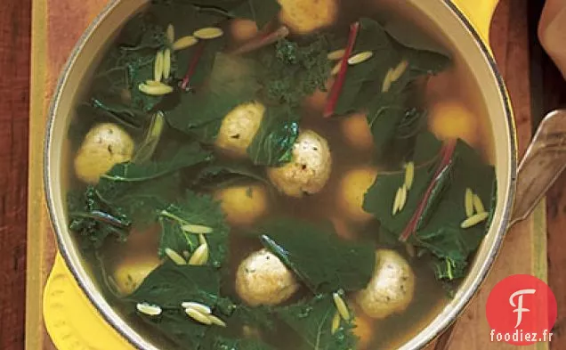 Soupe aux Boulettes de Poulet et aux Légumes Verts