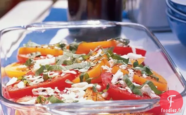 Salade de Tomates, Basilic et Mozzarella Fraîche