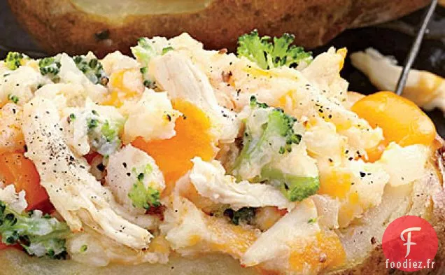 Garniture de Pommes de terre au poulet, au Brocoli et au Cheddar