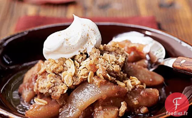 Croquant de Poire au Vin Rouge avec Streusel épicé