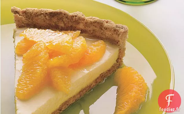 Tarte à la Crème aux Oranges, au Miel et à la Croûte d'Amandes Grillées