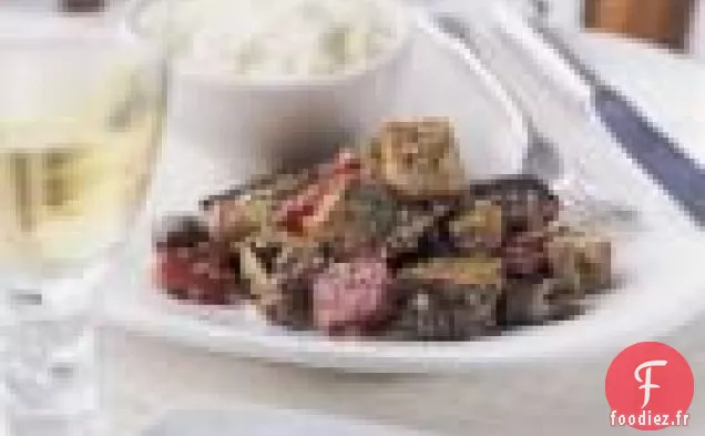 Aubergines Sautées Et Tofu À L'Ail Et Aux Piments