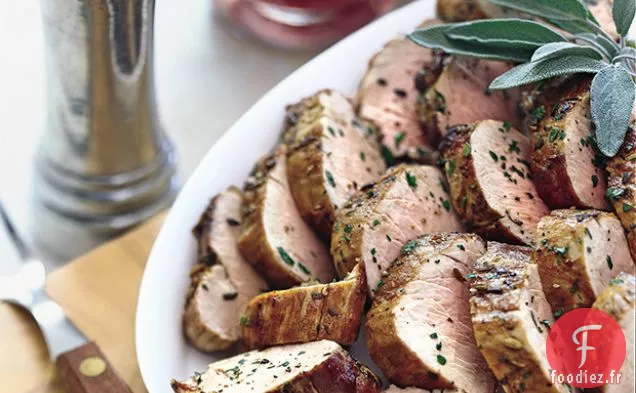 Filet de Porc Poêlé avec Compote de Rhubarbe