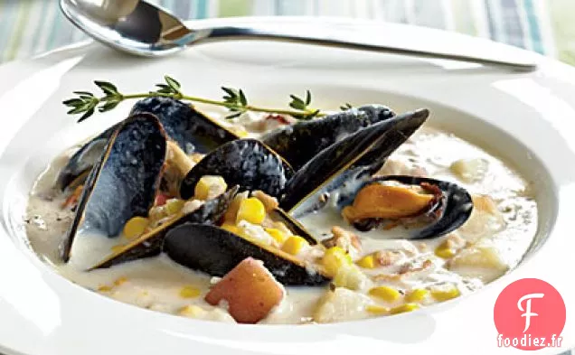 Chaudrée de Maïs, de Palourdes et de Moules