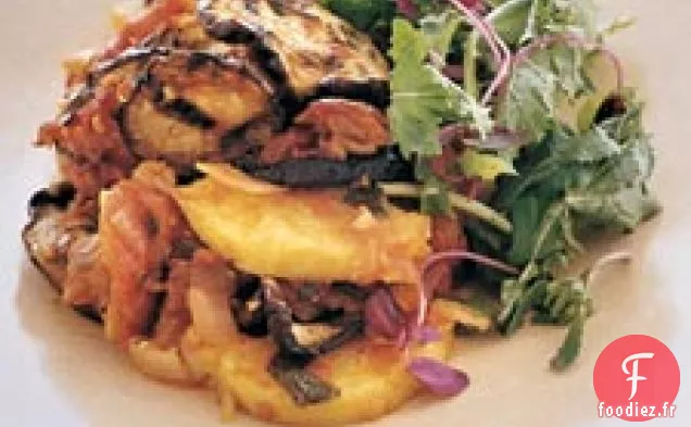 Casserole D'Aubergines Et De Polenta En Couches