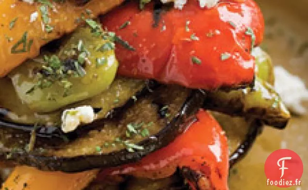 Aubergines Et Poivrons À La Feta