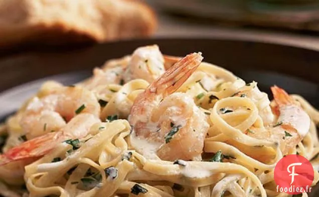 Linguine aux Herbes aux Crevettes