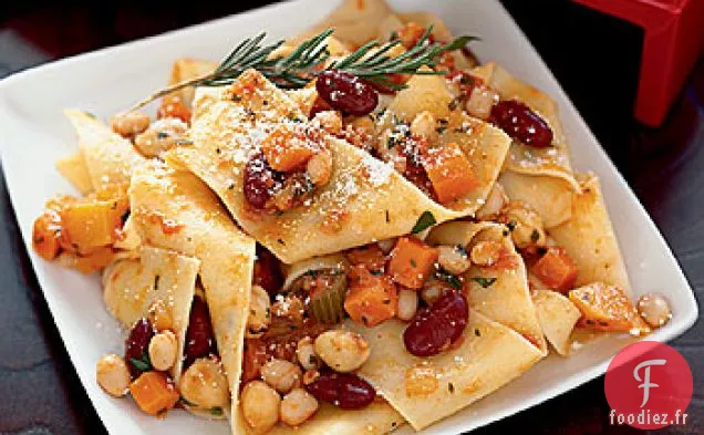 Pappardelle à la Sauce Bolognaise aux Haricots