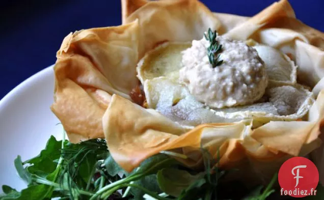 Tarte Au Fromage De Chèvre Aux Aubergines Rôties, Courgettes Et Caramélisés