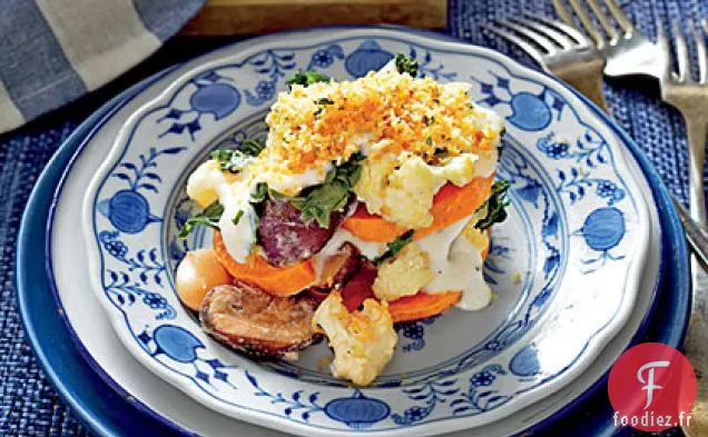 Casserole de Patates Douces, de Chou-fleur et de Légumes verts