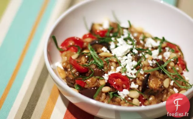 Risotto D'Orge Aux Aubergines Et Tomates