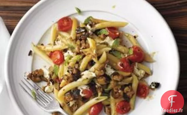 Penne Aux Tomates, Aubergines Et Mozzarella