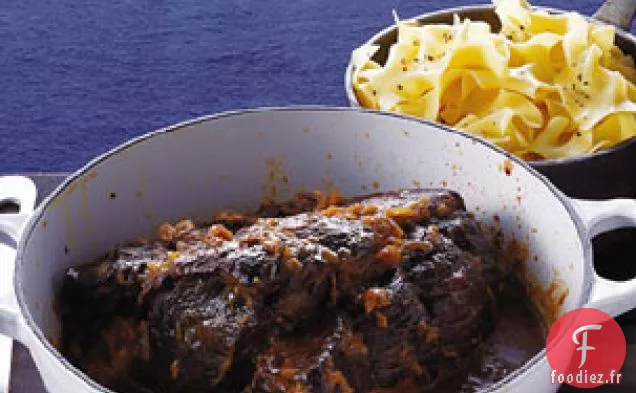 Rôti de Mandrin Braisé au Vin avec Oignons