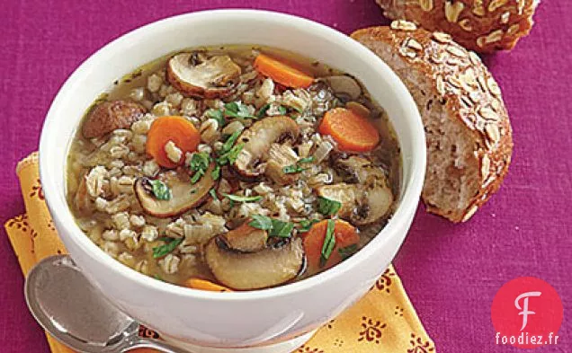 Soupe Rapide aux Champignons et à l'Orge