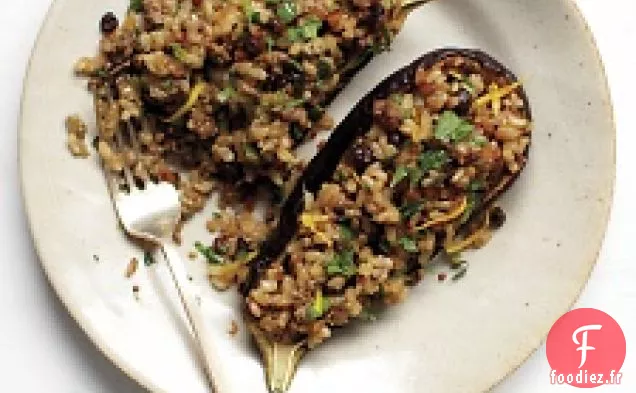 Aubergines Farcies À L'Agneau, Au Riz Et Aux Groseilles
