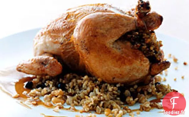 Poussins Rôtis Farcis au Blé Vert