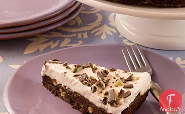 Tarte à la Crème Glacée au Brownie à la Menthe