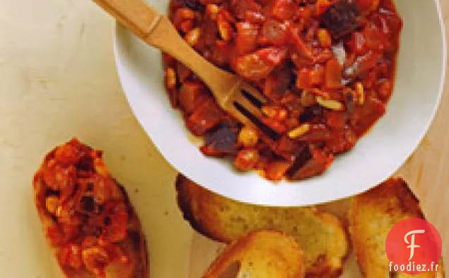 Crostini à la Caponata d'Aubergine