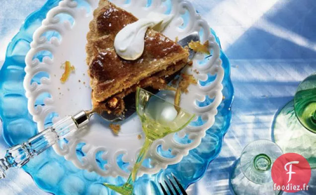 Torte aux Amandes et à la Marmelade avec Croûte en Treillis