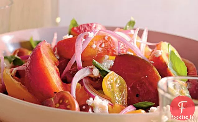 Salade de Pêche et de Tomates d'été