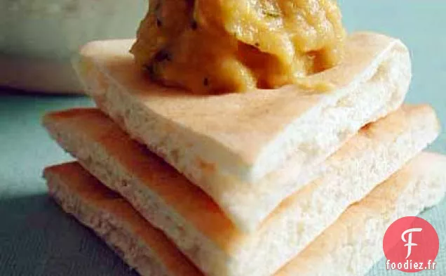 Trempette d'Aubergines et de Pois chiches à la Menthe