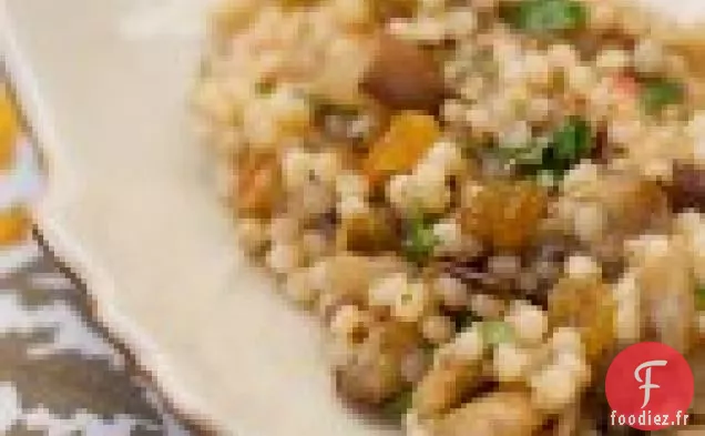 Couscous Israélien Aux Aubergines Rôties Et Vinaigrette Cannelle-cumin