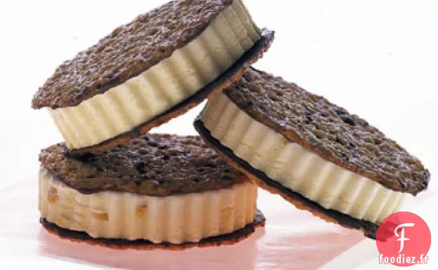 Sandwichs à la Crème Glacée à la Marmelade d'Orange aux Florentines aux Amandes