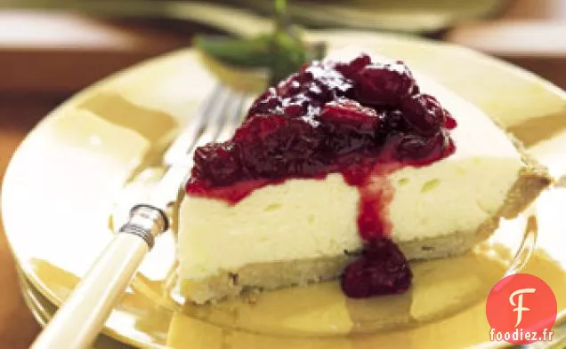 Tarte au Citron en Mousseline de Soie aux Canneberges Glacées