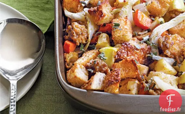 Farce au Fenouil, Saucisse et Pommes Caramélisées