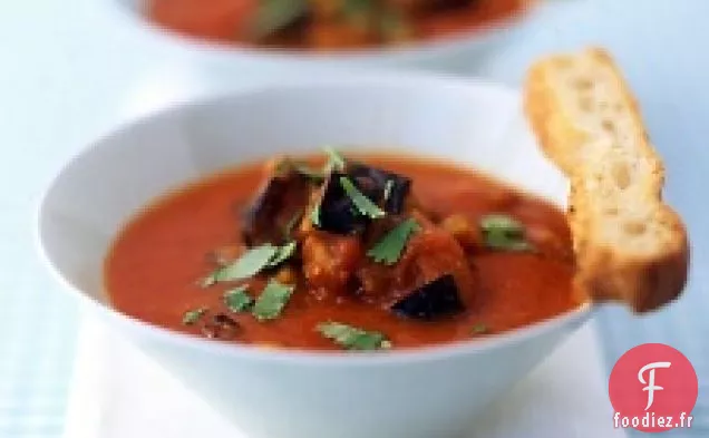 Soupe De Tomates Rôties Et Aubergines