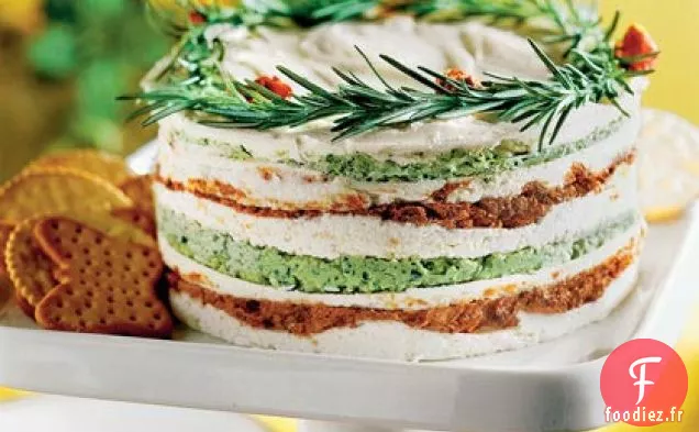 Tartinade de Tomates séchées au soleil et Basilic en couches
