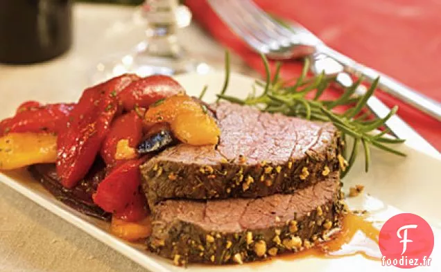 Filet de Bœuf au Romarin et Poivrons Balsamiques