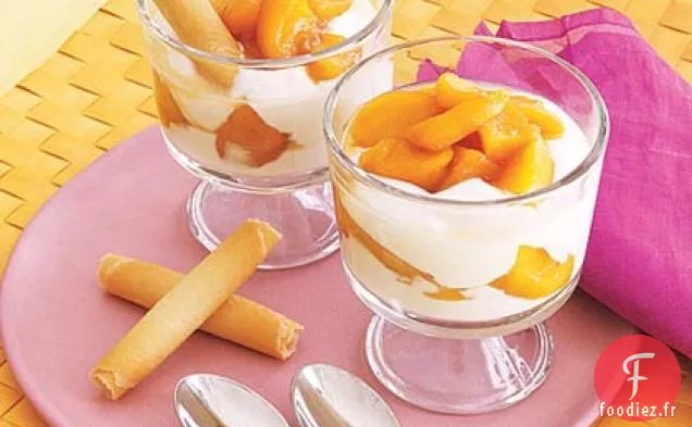 Parfaits à la Pêche à l'Eau-de-Vie et au Yogourt