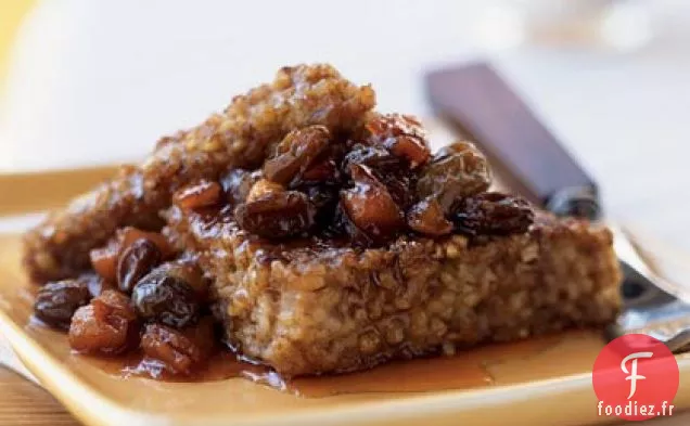 Flocons d'Avoine Poêlés avec Compote de Fruits Chauds et Sirop de Cidre