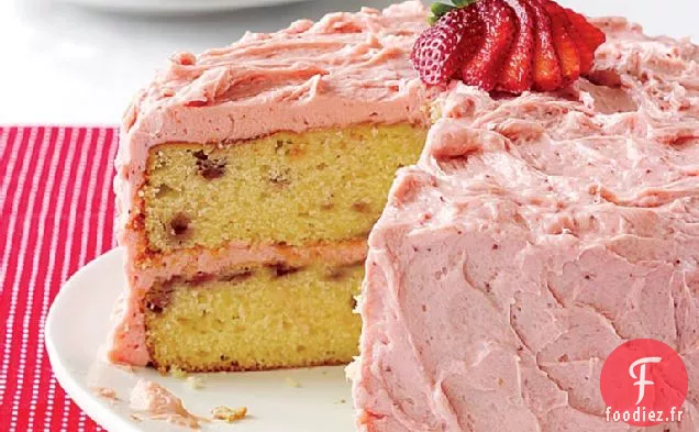 Gâteau aux Fraises Jolie en Rose