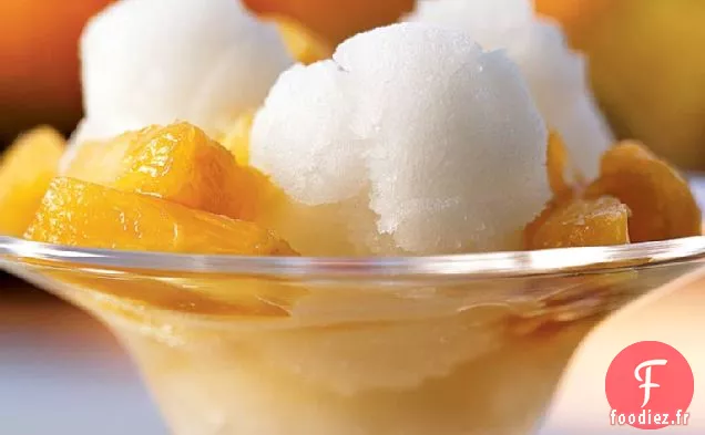 Sorbet à la Gousse de Vanille avec Garniture à l'Ananas