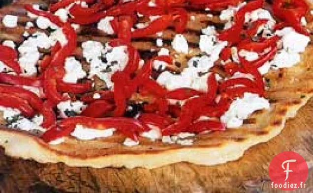 Pizza à la Feta et au Poivron Rouge