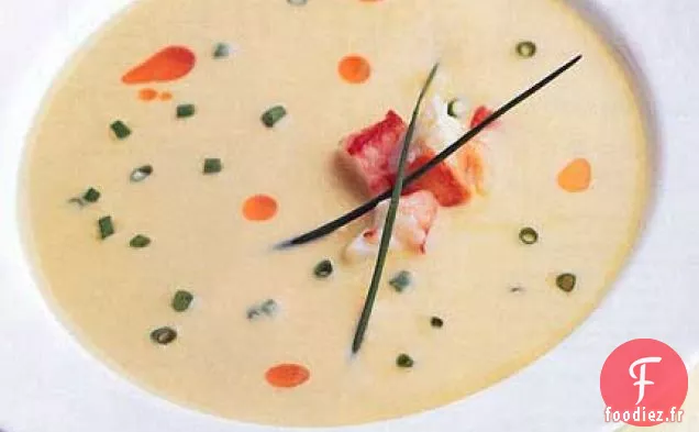 Soupe de Maïs Réfrigérée au Crabe et à l'Huile de Chili