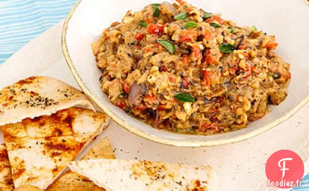 Trempette de Légumes Grillés aux Chips de Pita