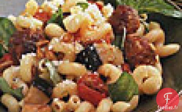Pâtes À La Saucisse, Aubergines Et Basilic