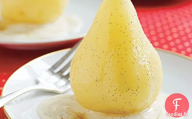 Poires Pochées à la Vanille et Sauce à la Vanille
